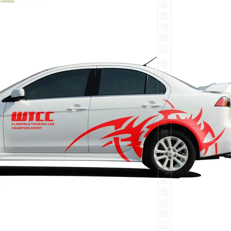 

Rally WTCC Car Sticker And Decal Car Styling For MITSUBISHI Lancer 9 10 Focus Polo Golf Sail Fit Aveo Corolla Accessories