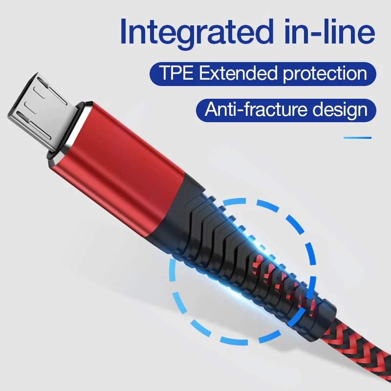 Кабель Micro USB posugear 2 4 А кабель для быстрой зарядки и передачи данных нейлоновый
