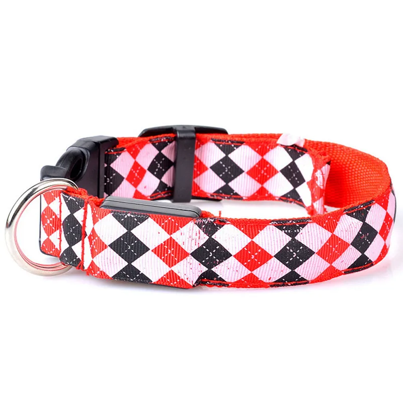 Collar for cats Pet Dog LED Glow Light Leash Collar Diamond Pattern Collar Accessories pet Product Leash and Harnesses A15 (3)