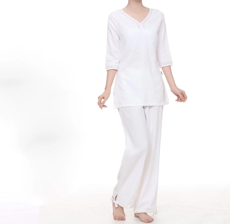 Summer&Spring cotton& linen female yoga clothing women lay meditation