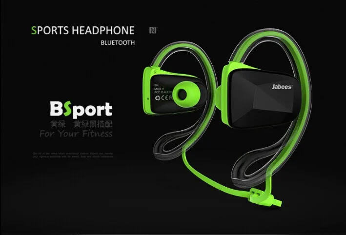 Bluetooth наушники,, Jabees BSport BT4.0, гарнитура, беспроводные, водонепроницаемые, наушники, audifonos, NFC, для бега, езды на велосипеде