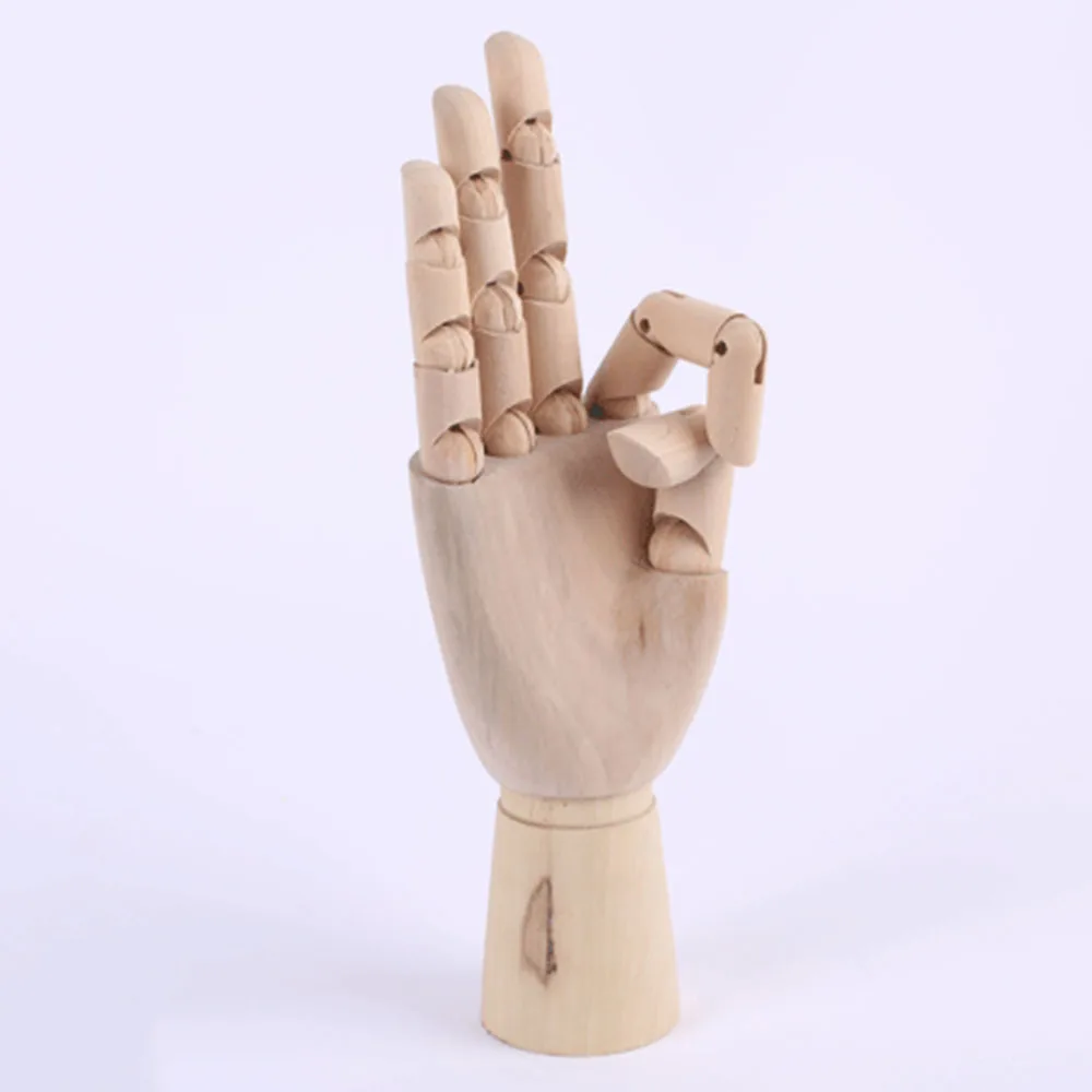 

Hot sale 4 size Artist Movable finger Male female Child Wooden Toy hand Model Mannequin bjd Art Sketch Draw Action Toy Figures