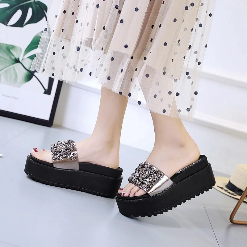 

Shoes Slippers Platform Designer Slides Beach Women Med Socofy Luxury Summer 2019 Flat Sliders Soft Cotton Fabric Fashion Woman