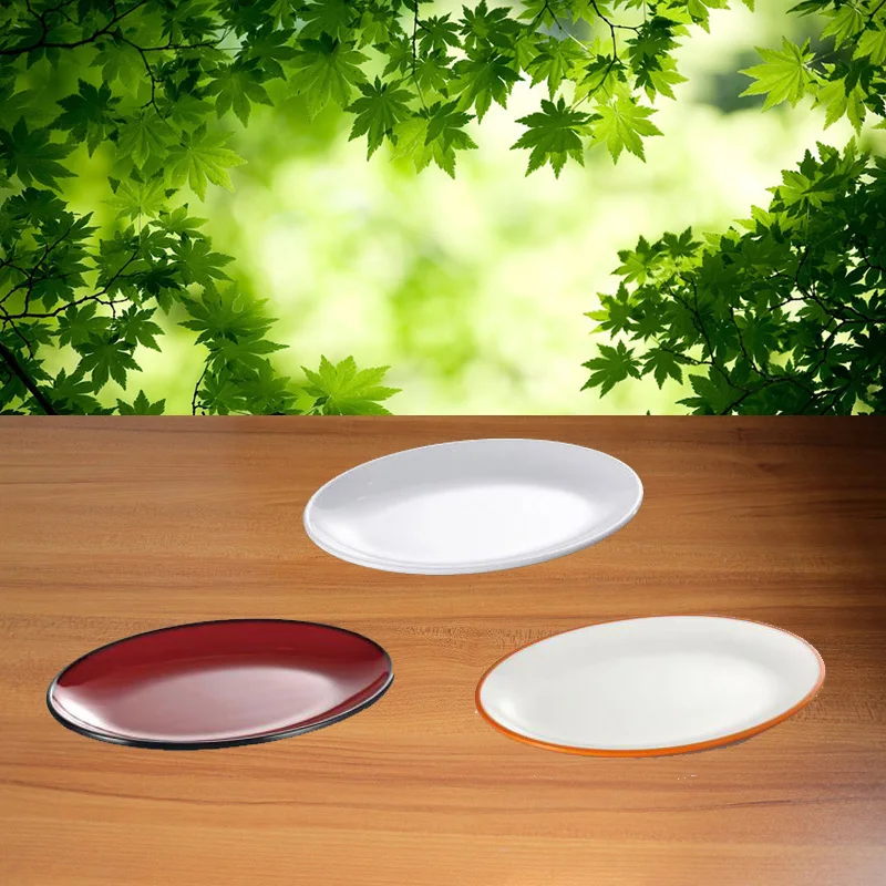 

Melamine Tableware Dinnerd Plates Dishes 8 Inch Lumbar Shape Dish Fashionable Restaurant Dishes A5 Melamine Dishes