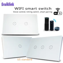 Touch switch smart switch panel wall interrupter 1/2/3 Gang wifi light switch US standard with Tuya app Alexa Google home page 1 2 3 page 1