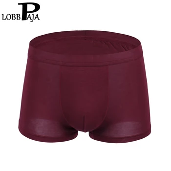 

LOBBPAJA Lot 5 pcs Men's Underwear Middle Waist Modal U Convex Design Soft Breathable Male Man Boxers Shorts Underpants for Men