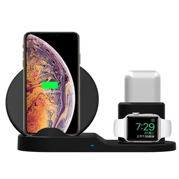 

3 in 1 Wireless Fast Charger For iPhone Xs MAX XR Xs SAMSUNG S9+ Wireless Charger Dock Station For Apple Watch 1 2 3 4 AirPods