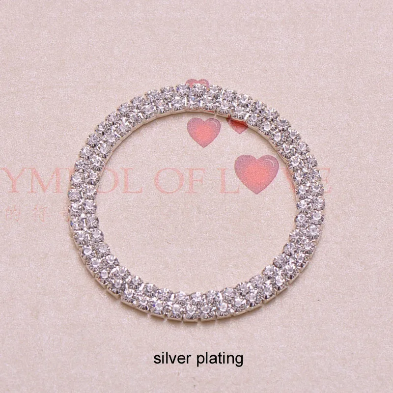 

(J0014-no bar ) 50mm diameter,no bar in middle Double Row Round Chair Sash Buckle ,silver or gold plating