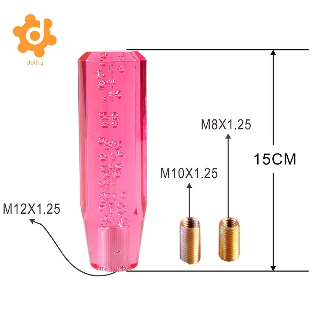 dolity Transparent Gear shift knob Crystal Bubble Shift Knob Manual Fitment 