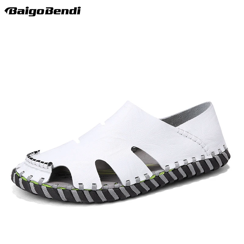 US Size Fishermen Close Toe Breathable Sandals Light Weight White Man Summer Slides Beach Shoes Casual