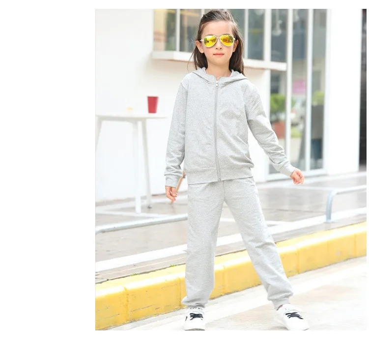 2016 character tracksuits childrens clothing for girls kids hooded hoodies coats pants girl clothes suits gray pink sports sets 5 6 7 8 9 10 11 12 13 14 15 16 years old little big teenage girls clothing set (10)