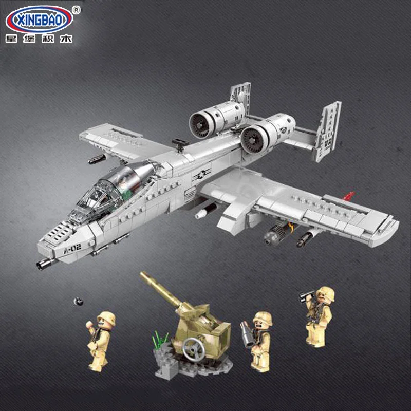 

XINGBAO 06022 961PCS Military Series The A10 Fighter Set Plane Buidling Blocks Bricks Educational Toys Kids DIY Birthday Gifts