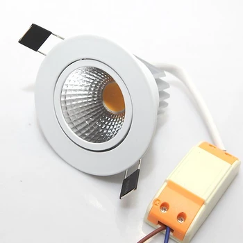

DHL Free Dimmable 5W 7W Led Downlight High Brightness LED COB Recessed Ceiling Lamps Warm/Cool white AC85-265V Indoor LED Lights