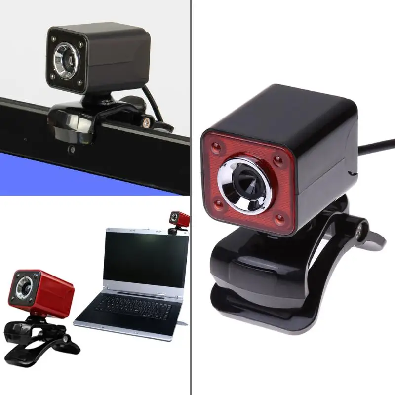 USB 2,0 480 P 12 M Pixel 4 светодиодный HD веб-камера Веб-камера микрофон для ПК