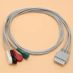 5 pins 4-ЭКГ/ЭКГ кабель holter, свинцовый электрода оснастки для HONG круглым монитор