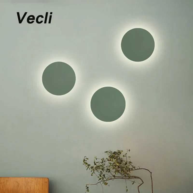 

Nordic living dining room bedroom lighting kitchen modern round creative personality macaron wall lamp