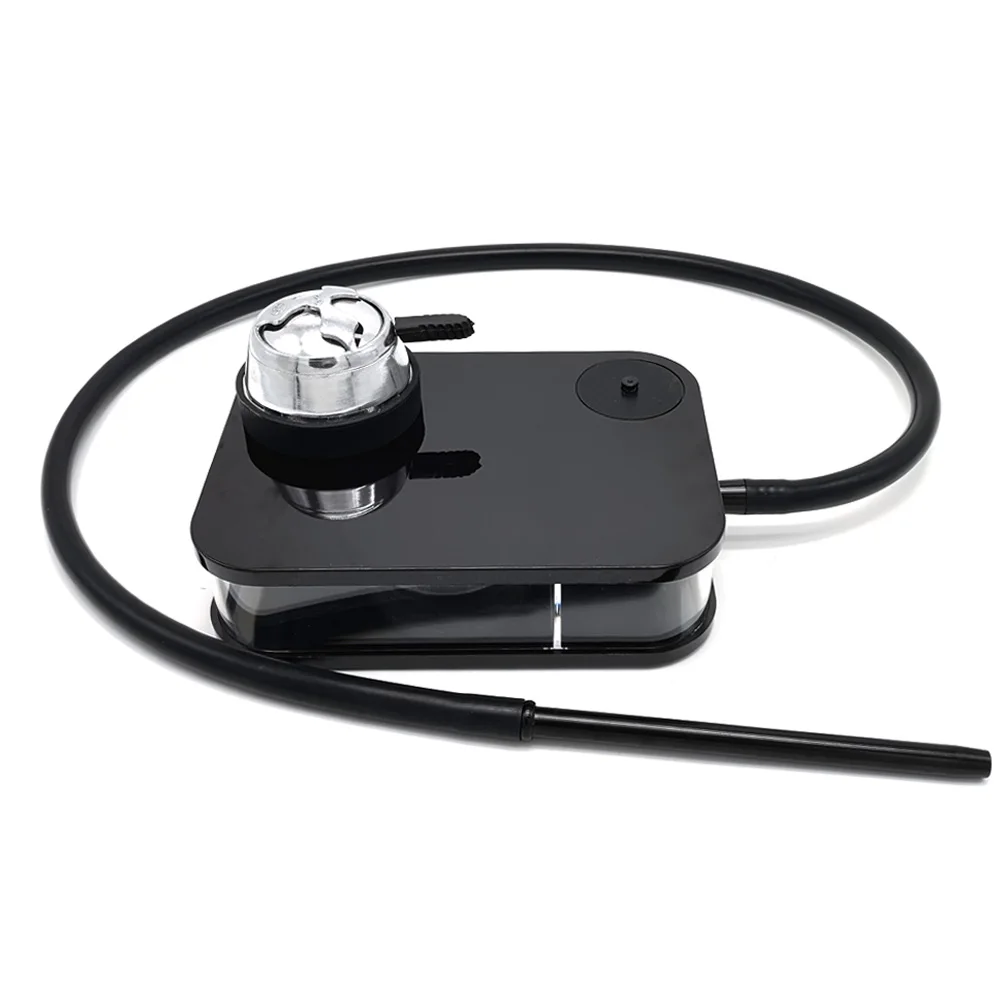 Cheap LOMINT Modern Acrylic Hookah Shisha Black Narguile Nargile Smoking Water Pipe With LED Light factory wholesale Drop Shipping