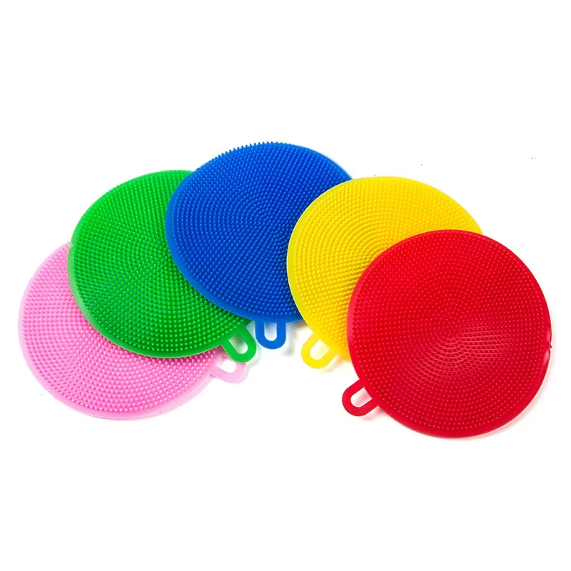 

New Multifunction Silicone Dish Bowl Cleaning Brush Silicone Scouring Pad Silicone Dish Sponge Kitchen Pot Cleaner Washing Tool
