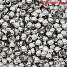 Медные Обжимные бусины, круглые, серебристые, тон 2 мм, 3,5 мм(1/"), диаметр, 50 шт., новинка