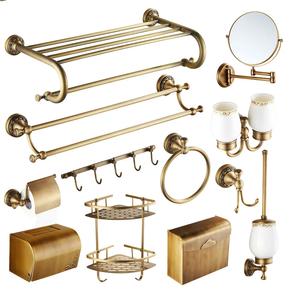 Набор аксессуаров для ванной из античной латуни gy5|bathroom hardware set|bathroom hardwarebathroom accessories |