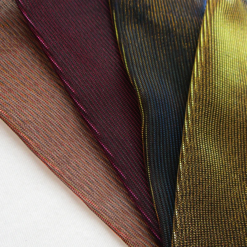 

1yard 90cm*140cm Laser colorful Thin Net fabric Gold line wedding dance stage performance clothing fabric DIY holographic cloth
