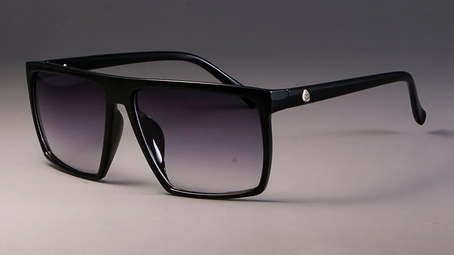 CCSPACE Ретро Квадратные Солнцезащитные очки в стиле стимпанк для мужчин и женщин, брендовые дизайнерские очки с черепом и логотипом, солнцезащитные очки с УФ-защитой - Цвет линз: black gray