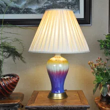 Винтажная китайская фарфоровая Керамическая Настольная лампа для спальни, гостиной, свадьбы, настольная лампа Jingdezhen, настольная лампа для спальни