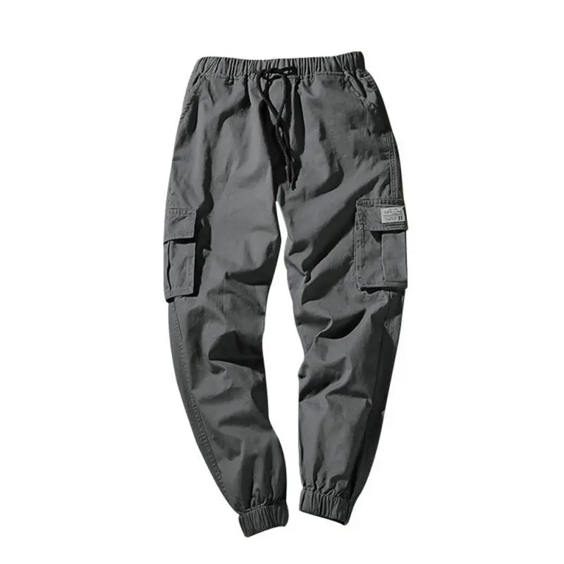 Хлопок высокое качество Для мужчин s брюки для девочек осень карандашный гаремный штаны, мужские брюки для девочек свободные удобные позиции брюки джоггеры F2 - Цвет: Темно-серый