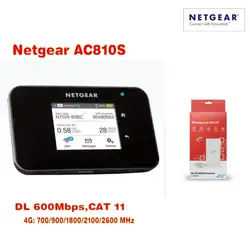Новое поступление оригинальный разблокирована NETGEAR 600 Мбит/с AirCard ac810s 4 г LTE cat11 мобильную точку доступа плюс 49db антенны