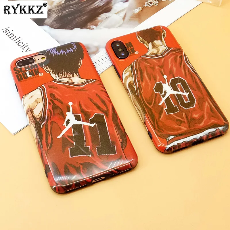 Japan Cartoon Slam Dunk Basketball Case for iPhone X Glossy Glitter Soft Silicon TPU Cover For 6 6S 7 8 Plus Capa |