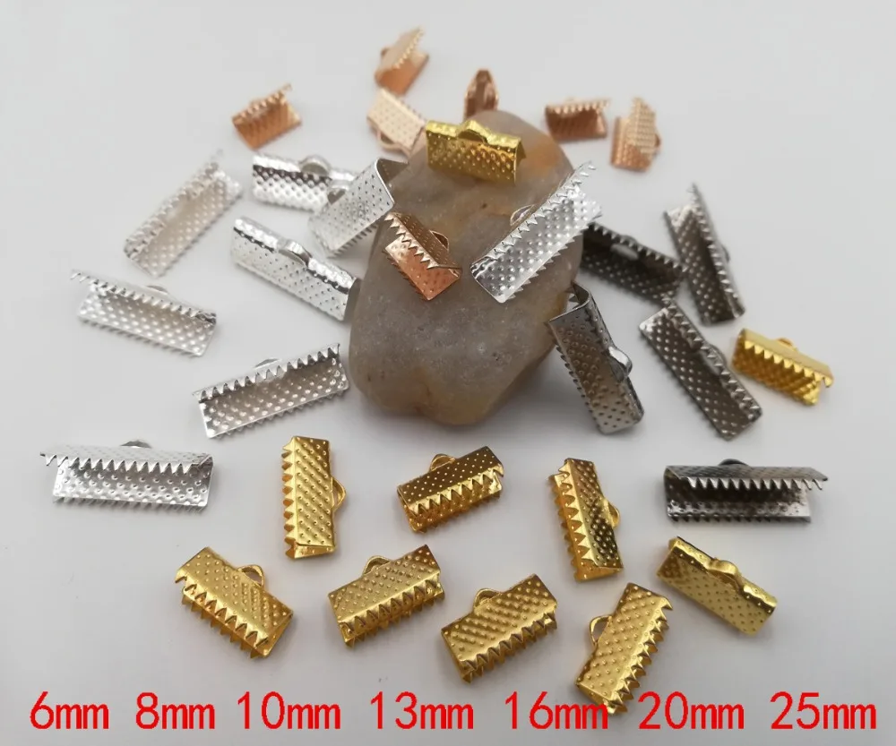 

50pcs Crimp beads cove clasps Cord End Caps String ribbon leather clip Foldover Necklace Bracelet Connectors for jewelry making