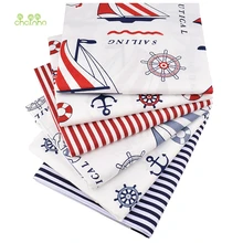 Chainho, 6 шт./лот, новая серия океана, саржевая хлопковая ткань с принтом, Лоскутная Ткань, DIY шитье и материал для стеганых изделий для малышей и детей