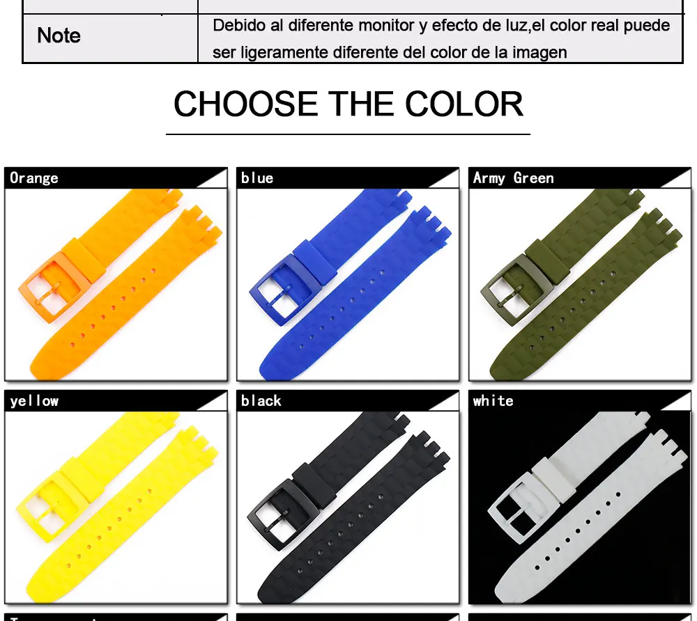 Watch accessories silicone strap men suitable for Swatch rubber strap female beach spree suuk400suuw100 bracelet 21mm watch band