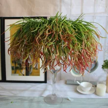 7 вилок Моделирование искусственных цветов Пластиковые Длинные плоские травы завод Свадебный магазин посаженные украшения стен