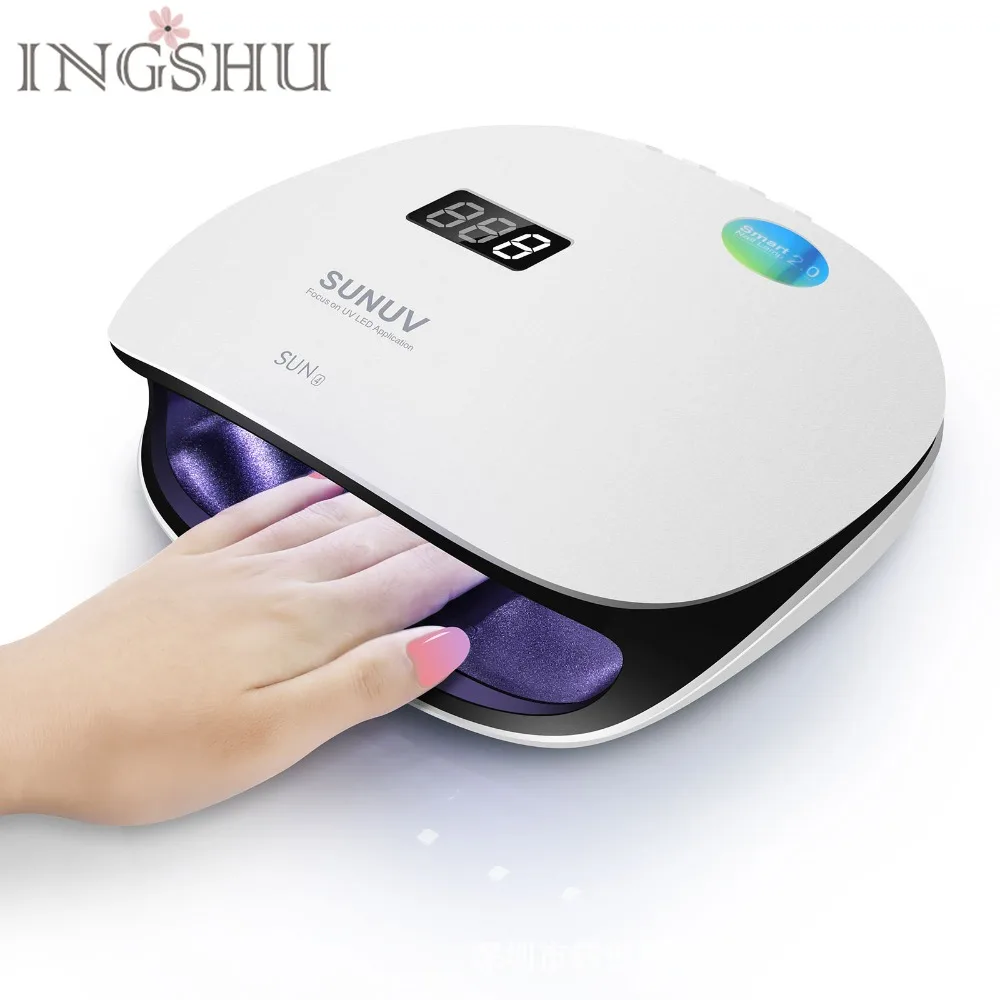 

INGSHU SUN4 Smart Nail Lamp 48W LED UV Double Light Source Fast Dry For Nail Menicure Timer Memory Curing Nail Poslish Art Tools