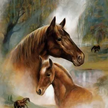 На заказ Алмазная картина eigen foto птица Лошадь Животное 5d diy Мандала Алмазная картина Полная площадь/круглые фильмы для украшения дома