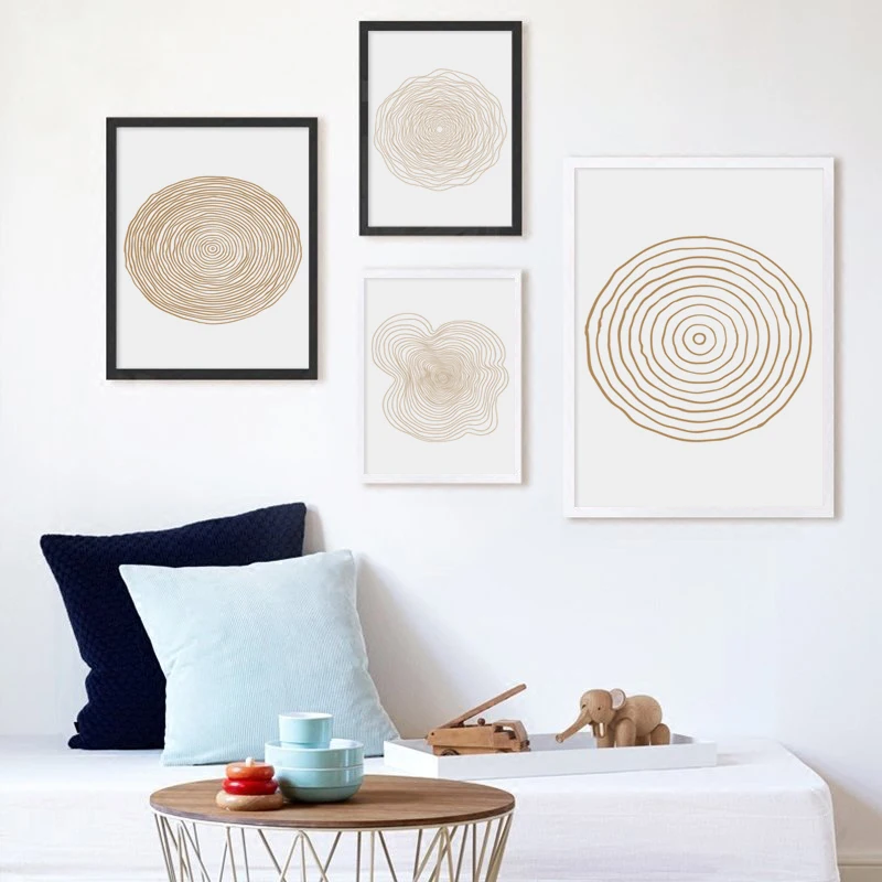 Элегантные абстрактные круглые украшения Картина на холсте постер с принтом