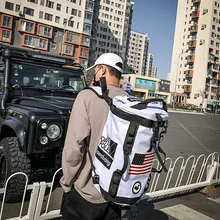 New Trend Men Casual Canvas Backpack High Capacity Streetwear Shoulder Bags Male Teenager Travel Backpacks Hip Hop Mochila D877