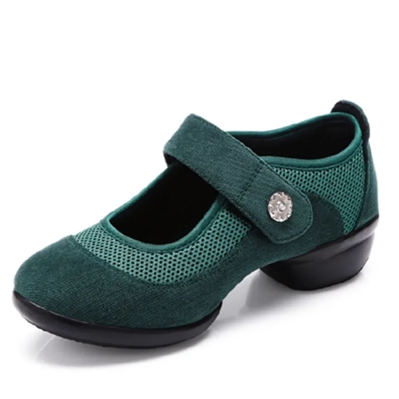 $10.92 Dancing Shoes Cool Summer Square Net Cloth Breathable Modern Square Dancing Shoes Soft Soles F