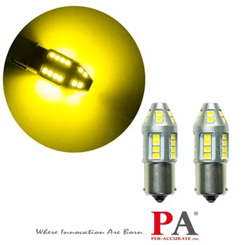 

PA LED 2pcs x Automotive LED Turn Brake Stop Light 10-30V Golden Yellow Color 1156 BA15S 30SMD 2835 LED