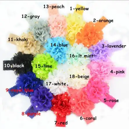 

1pcs fashion baby Golden Dot Chiffon Flower headband girls boys head band children baby accessories