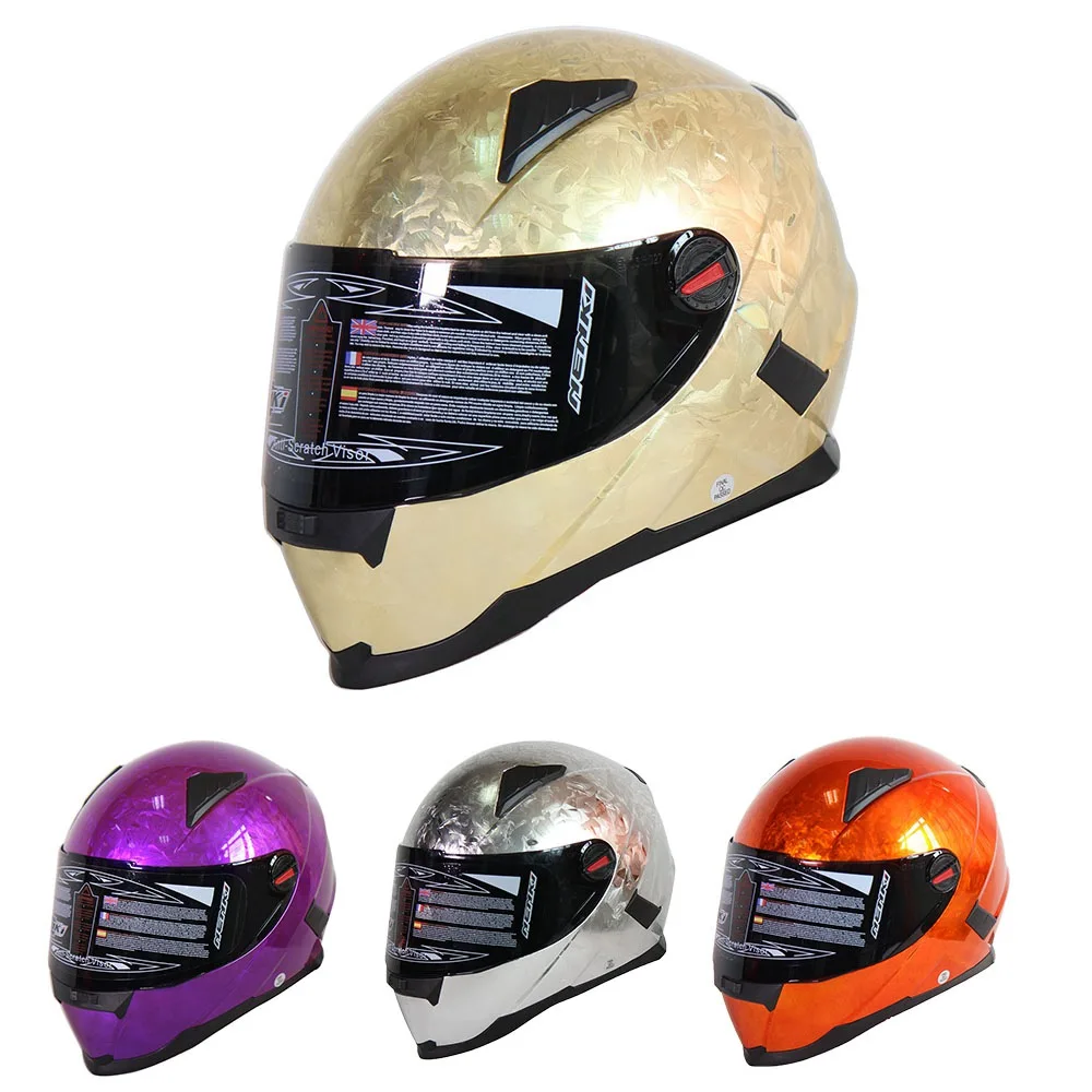 (1pc&9colors) New Arrival Chrome Racing Motorcycle Helmets Motor Full