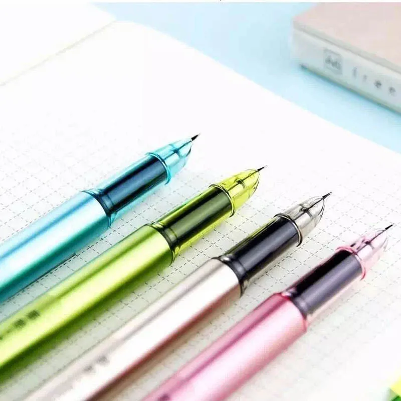 Милый кавайный конфетный цвет пластик каллиграфия перьевая чернильная ручка для письма подарок корейские канцелярские принадлежности