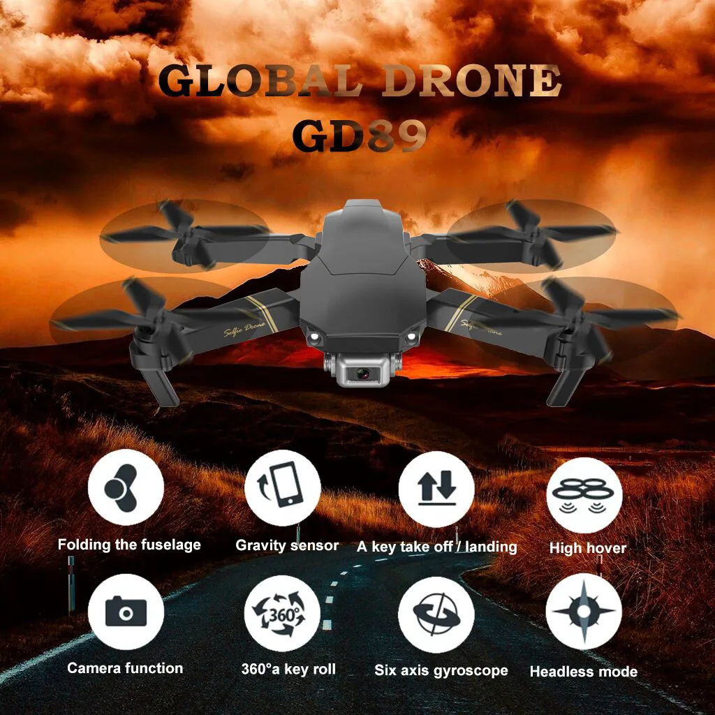 Global Drone GD89 wifi FPV 1080P HD камера складной Радиоуправляемый Дрон с режимом удержания высоты RC Квадрокоптер самолет RTF новое поступление