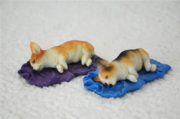 Corgi Dog Sleeping Lazy Pets Fridge Magnets PVC Figures Toys Car Home Office Decoration Gifts - Sleep on the T-shirts 1