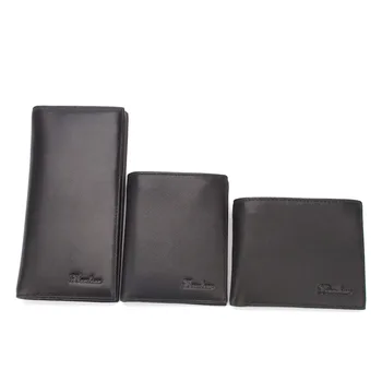 

Brand Men's Black Genuine Leather Wallets Horizontal Vertical Long Style