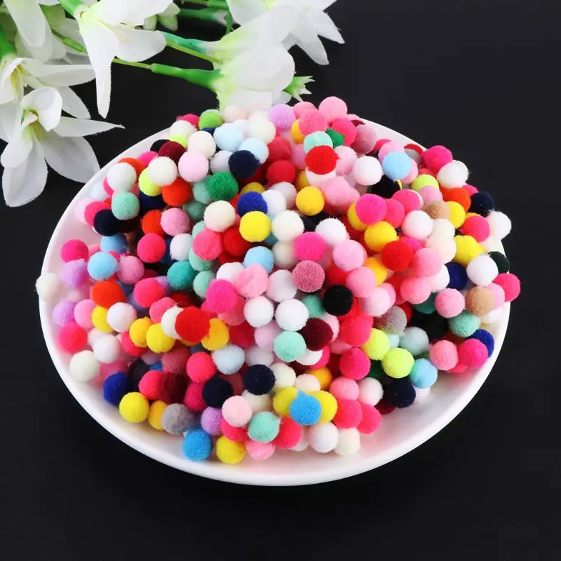 

2000Pcs/set 10mm Mini Fluffy Soft Pom Poms Pompoms Ball Handmade Kids Toys DIY Sewing Craft Supplies Mixed Color