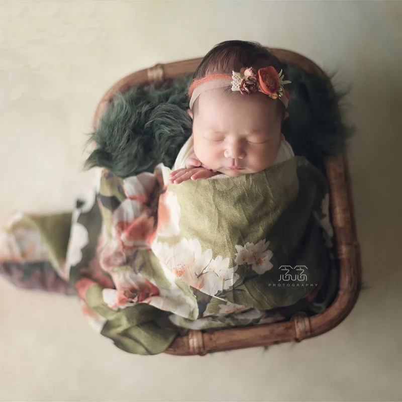 Newborn Photography Handmade Retro Basket Props Toddler Baby Photo