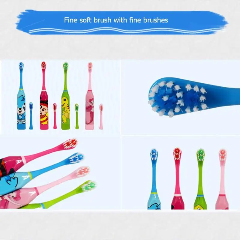 Children Electric Toothbrush Cartoon Pattern Double-sided Tooth Brush Electric Teeth Brush For Kids with 2pcs Replacement Head2