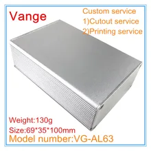 1 шт./партия прессформы делая экструзию 6063-T5 алюминий diy корпус 69*35*100 мм пескоструйная поверхность для передачи устройства